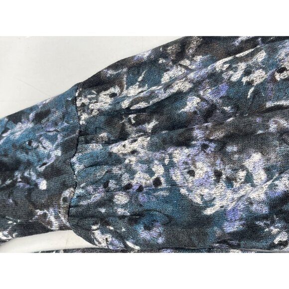 simply vera wang long sleeve shirt high low floral rayon blend sheer small READ - Picture 2 of 8